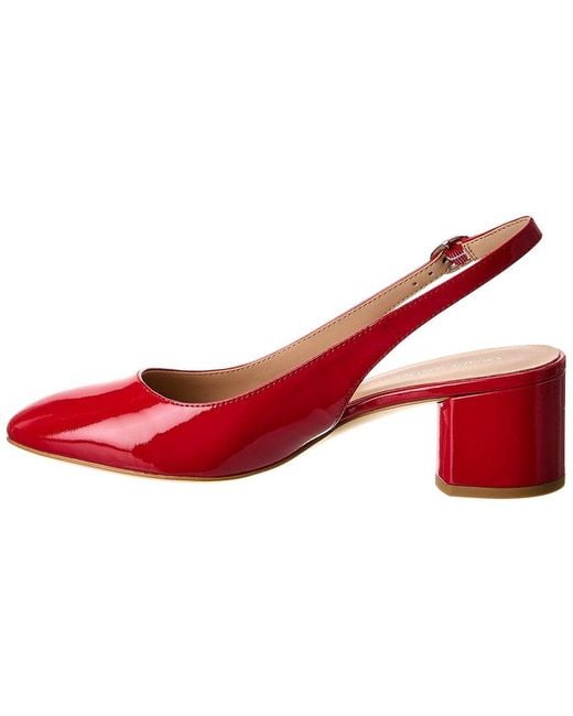 Stuart Weitzman Red Bridgt 50 Patent Slingback Pump