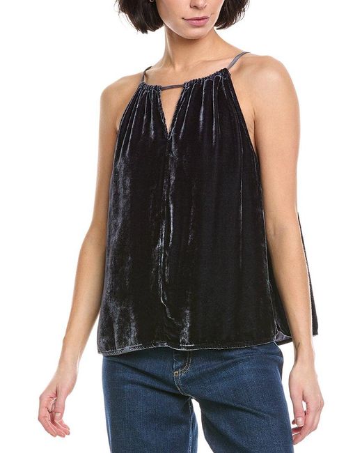 Velvet By Graham & Spencer Black Aleaha Silk-Blend Top