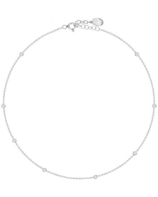 Gabi Rielle White Silver Cz Bejeweled Choker Necklace