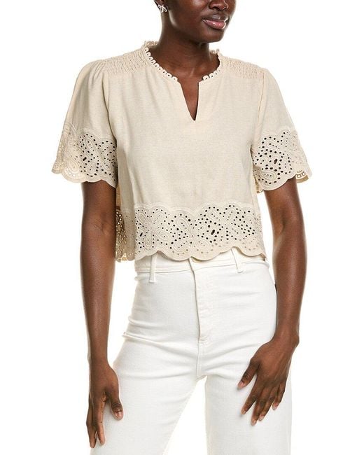 Ellen Tracy White Linen-blend Shirt