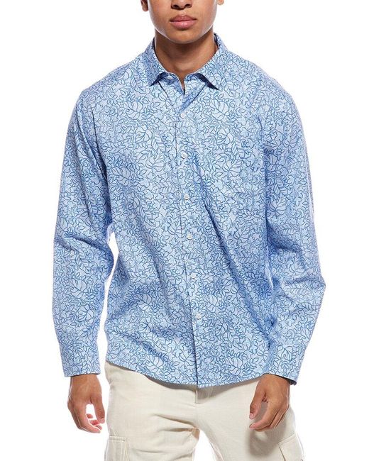Tommy Bahama Blue Lazlo Seaside Soiree Silk-Blend Shirt for men