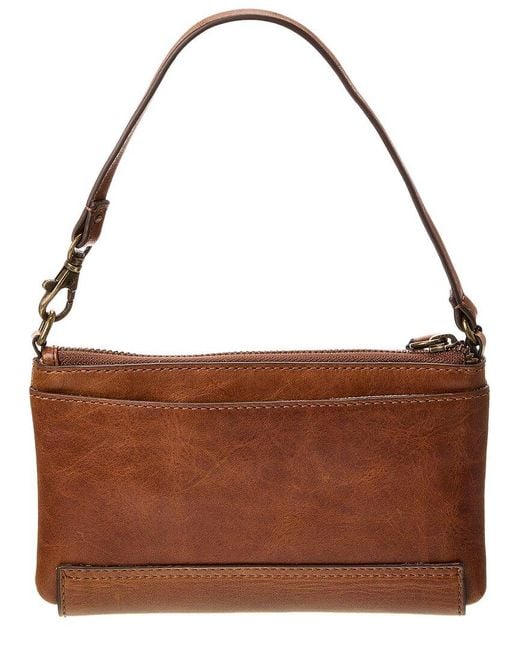 Frye Brown Melissa Convertible Leather Wristlet Wallet