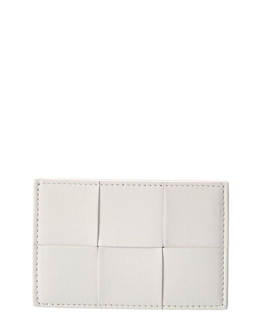 Bottega Veneta Gray Cassette Maxi Intrecciato Leather Card Case