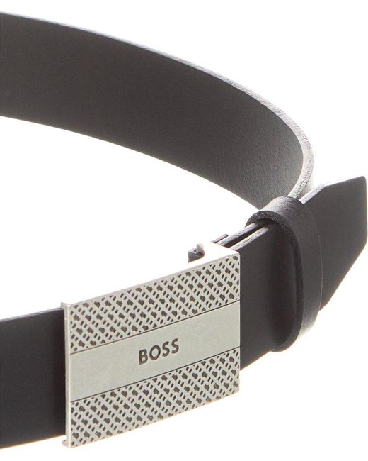 Boss Black Icon Leather Belt for men