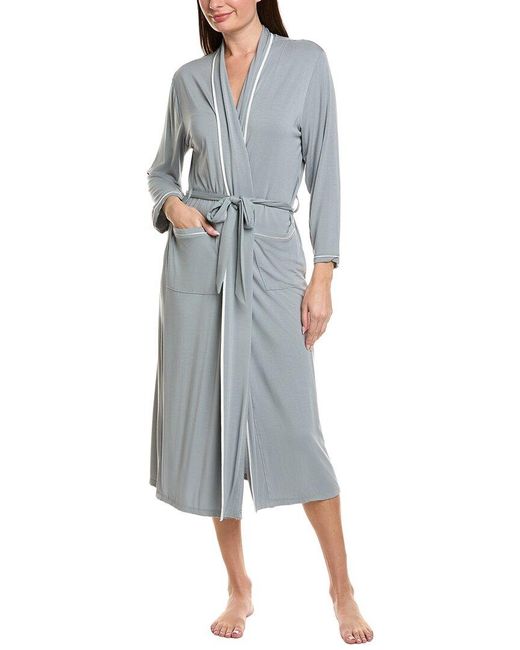 Barefoot Dreams Malibu Collection Soft Jersey Piped Robe in Blue | Lyst