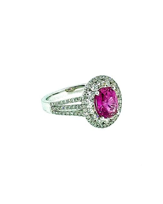 Arthur Marder Fine Jewelry White 18k 3.07 Ct. Tw. Diamond & Pink Sapphire Ring