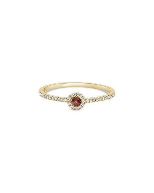 Sabrina Designs White 14K 0.05 Ct. Tw. Diamond Tourmaline Birthstone Ring