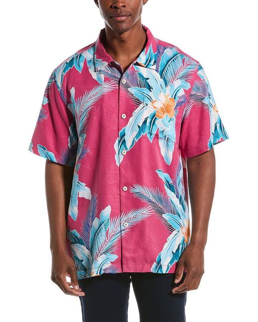 Tommy Bahama Red Nantucket Blooms Silk Shirt for men