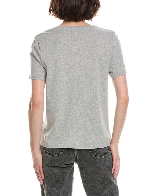 Michael Stars Gray Daria Classic V Neck T-Shirt