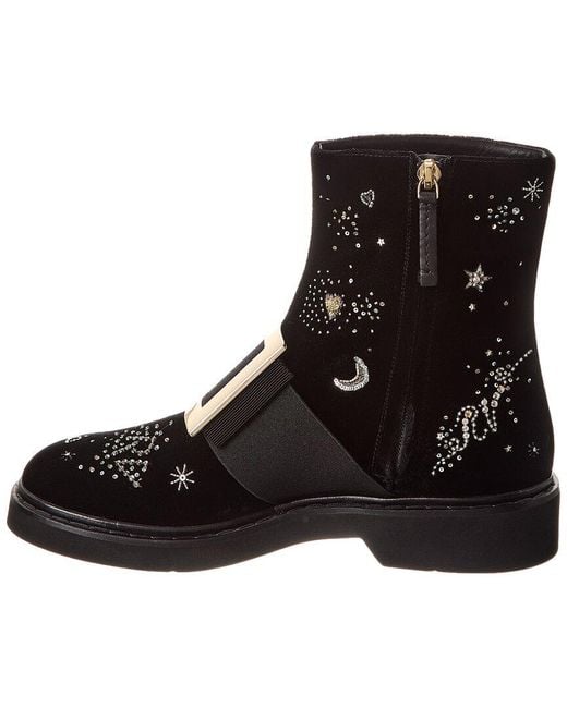 Roger Vivier Black Velvet Boot