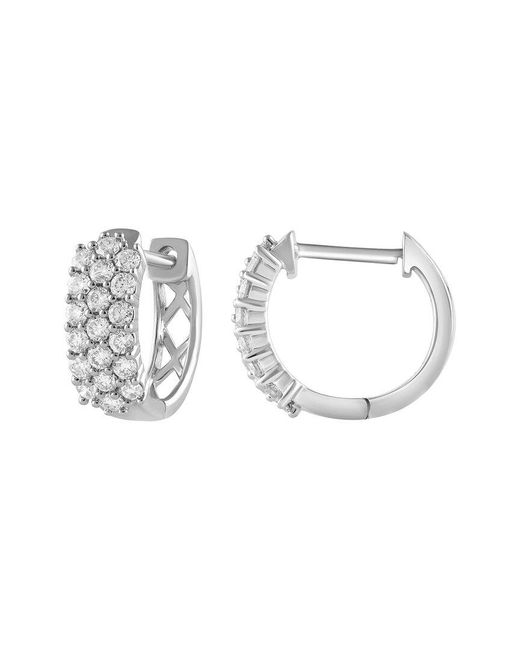 Lab Grown Diamonds Metallic 14K 0.50 Ct. Tw. Lab Grown Diamond Hoops