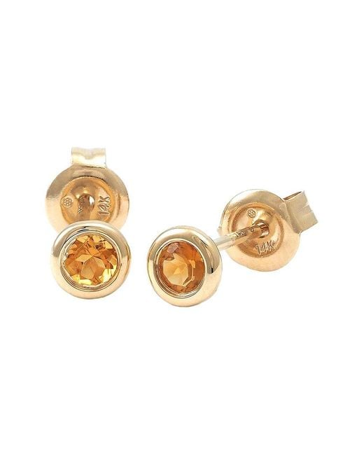 Gemstones Metallic Classic 14K 0.20 Ct. Tw. Citrine Earrings