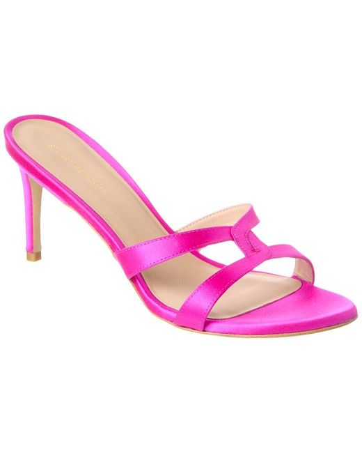 Stuart Weitzman Pink Soiree Sleek 75 Satin Sandal