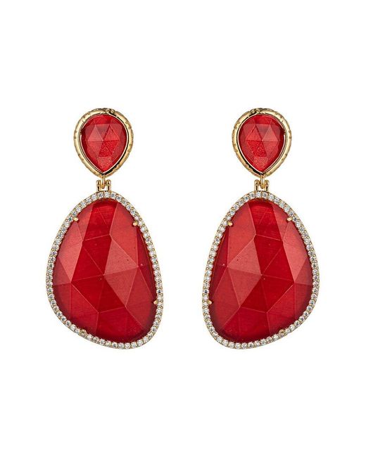 Eye Candy LA Red Cz Ruby Dangle Earrings