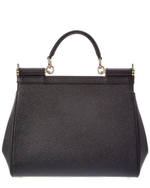 Dolce & Gabbana Black Sicily Large Leather Satchel