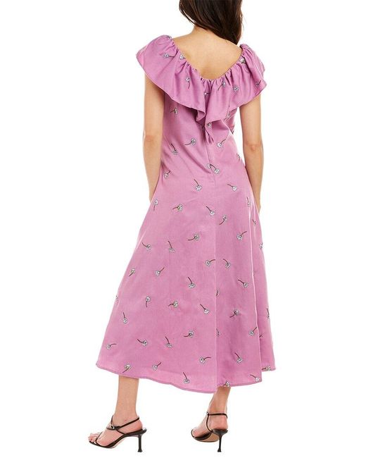 Olivia Rubin Pink Maggie Midi Dress