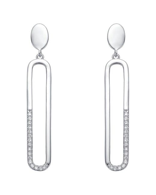 Genevive Jewelry White Diamond Cz Dangle Earrings