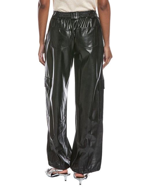 Jonathan Simkhai Black Sofia Luxe Vegan Leather Cargo Pant