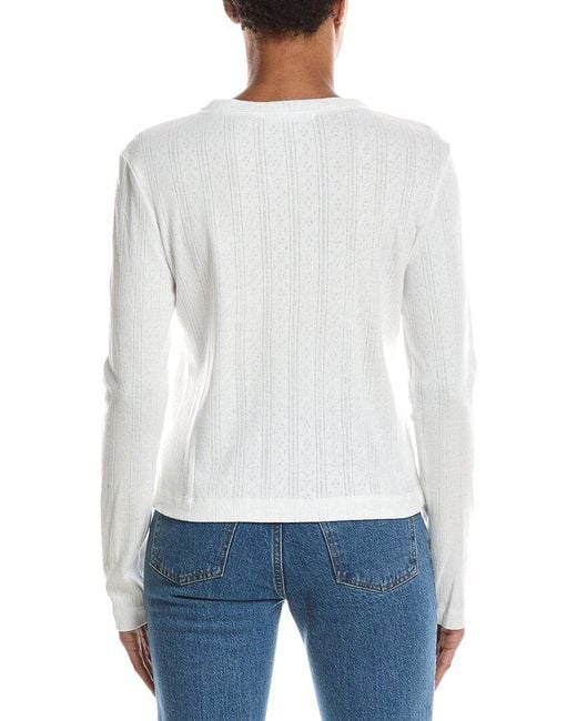 PERFECTWHITETEE White Lila Pointelle Cardigan