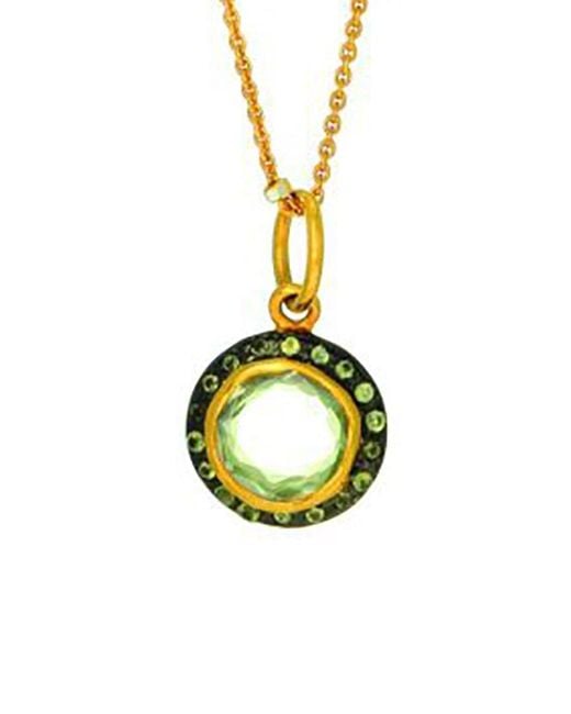 Phillip Gavriel Metallic Gemstone Pendant Necklace