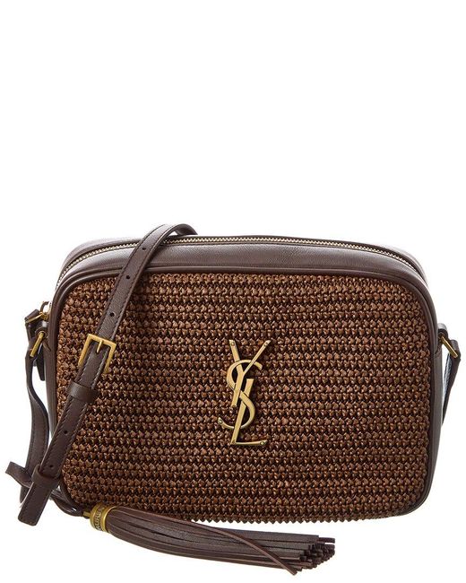 Saint Laurent Lou Raffia & Leather Camera Bag in Black Lyst Canada
