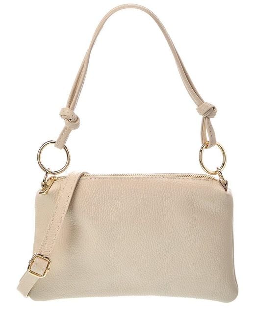 Italian Leather Natural Elin Leather Top Handle Bag