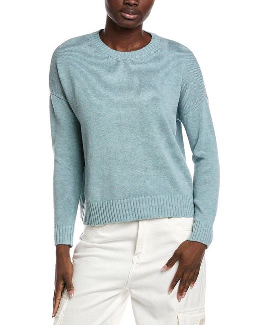 Minnie Rose Blue Boxy Cashmere-Blend Sweater
