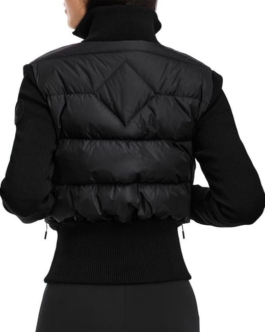 Canada Goose Black Hybridge Wide Quilt Knit Down Jacket