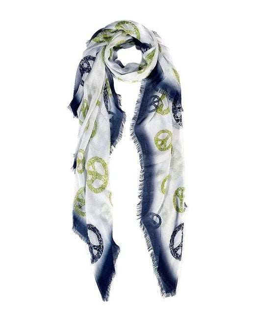 Blue Pacific Blue Peace Silk-Blend Scarf