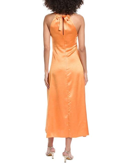 Sandro Orange Woven Maxi Dress