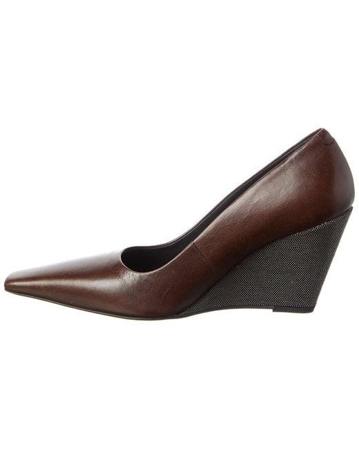Brunello Cucinelli Brown Leather Pump
