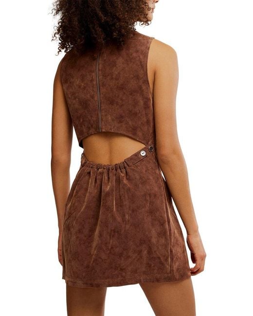 Free People Brown Atlas Dress