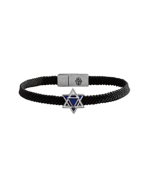 Karma and Luck Black Plated Lapis Magnetic Bracelet
