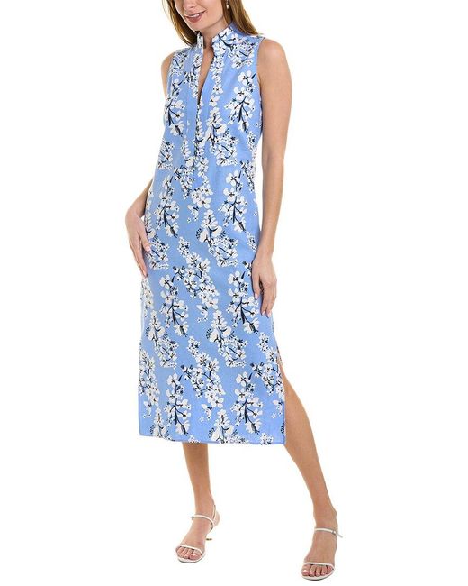 Sail To Sable Linenblend Midi Tunic in Blue Lyst