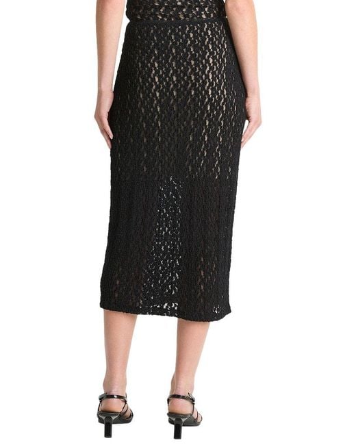Vince Black Floral Smocked Skirt