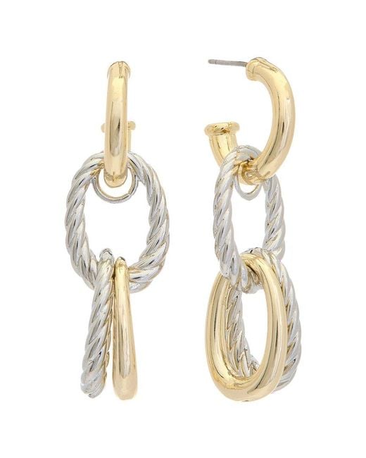 Juvell Metallic 18K Plated Cz Drop Link Earrings