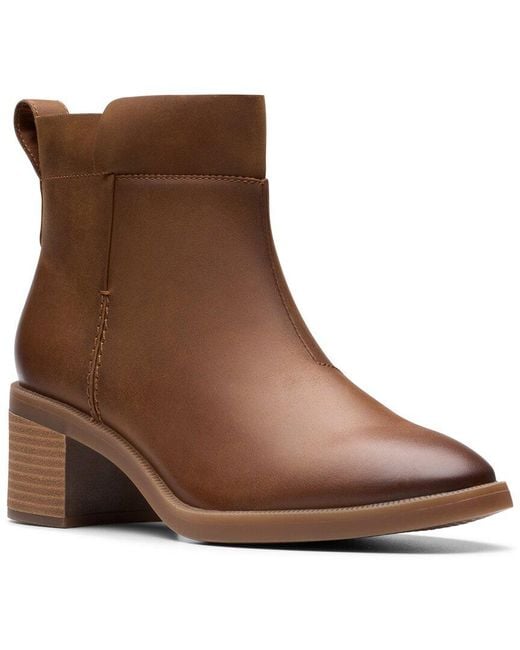 Clarks Brown Lileigh Charm Leather Bootie