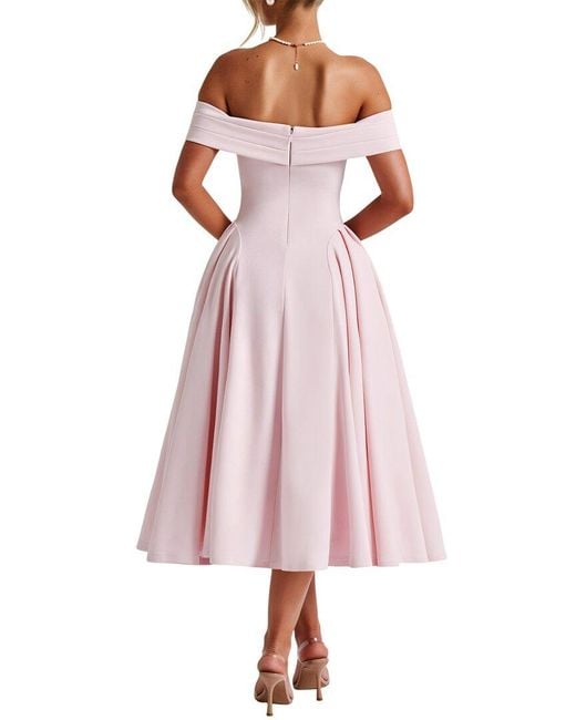 Linda Charm Pink Midi Dress