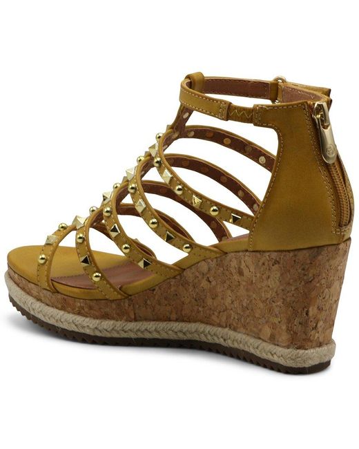 Adrienne Vittadini Metallic Cactus Wedge Sandal