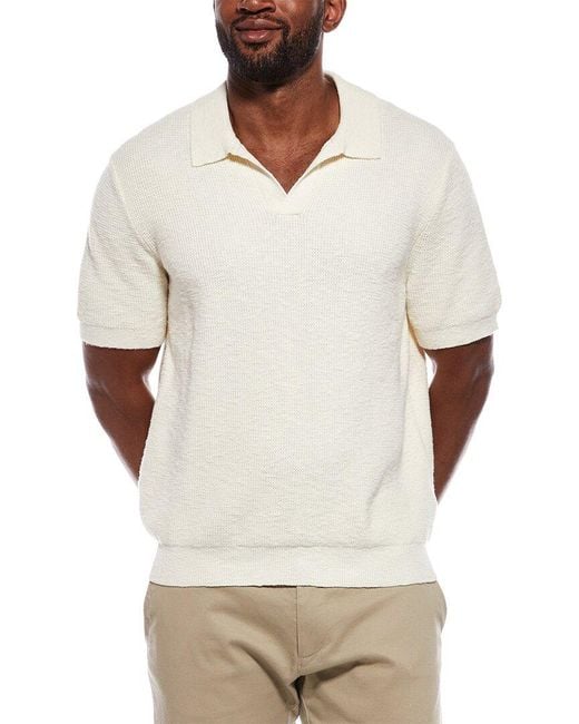 Madewell White Waffle Knit Johnny Collar Polo Sweater for men