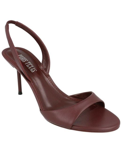 Paris Texas Brown Lidia Leather Slingback Sandal