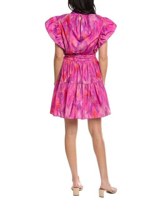10 Crosby Derek Lam Pink Finn Ruffle Wrap Mini Dress