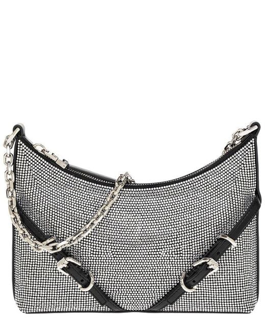 Givenchy Gray Voyou Party Leather-Trim Crossbody
