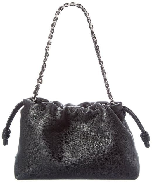 Loewe Black Flamenco Medium Leather Bucket Bag