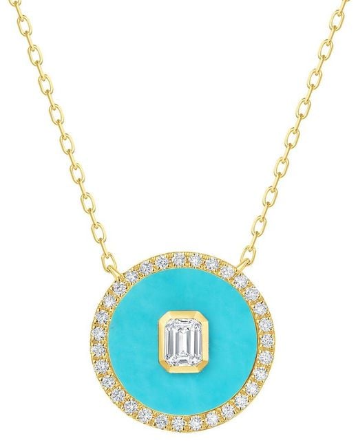 Sabrina Designs Blue 14K 2.74 Ct. Tw. Diamond & Medallion Necklace