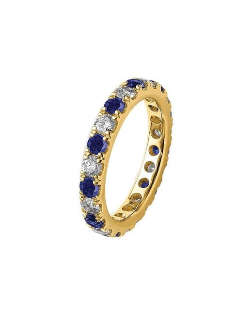 Lab Grown Gemstones White 14K 2.65 Ct. Tw. Lab-Grown Diamond & Lab-Grown Sapphire Eternity Ring