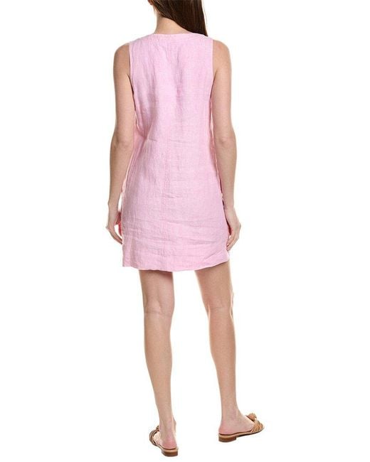 Tommy Bahama Pink Two Palms Trapunto Linen Shift Dress