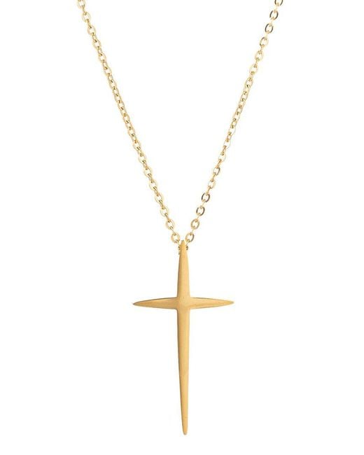 Eye Candy LA Metallic Titanium Double Cross Pendant Necklace for men