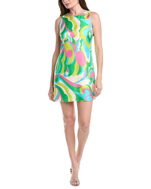 FLORA BEA NYC Green Ellis Silk Mini Dress