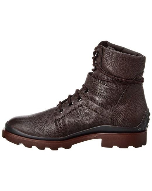 Tod's Brown Leather Boot for men